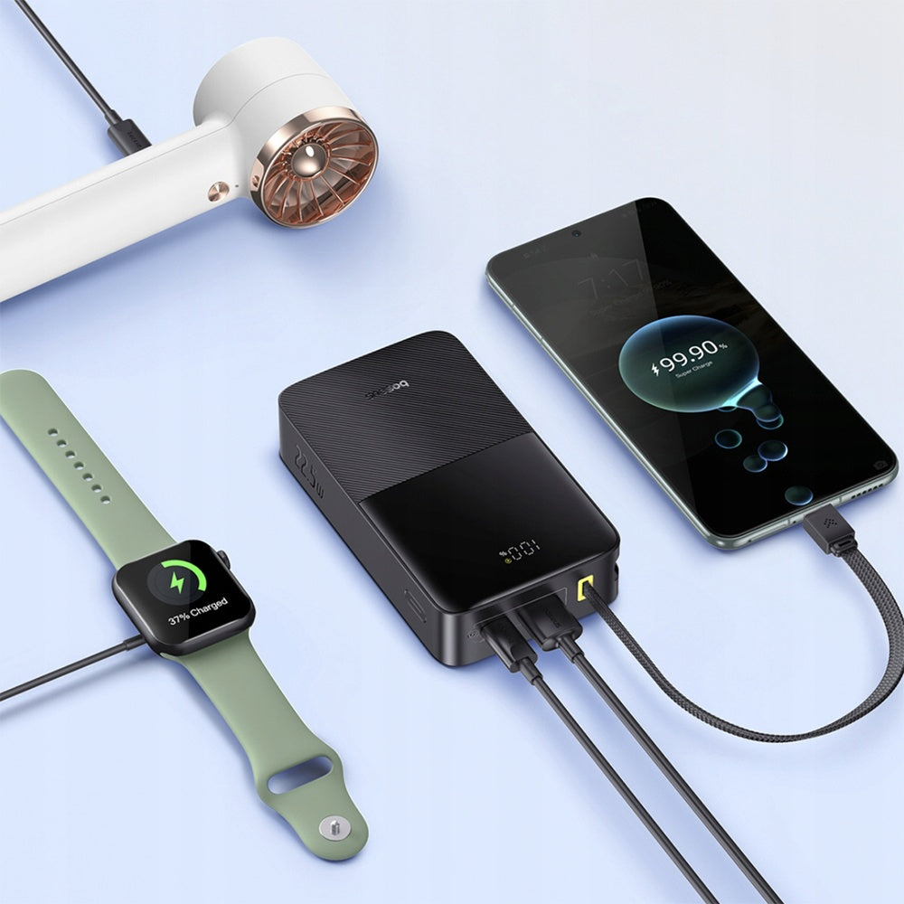 Externe Batterij Baseus EnerFill Bipow2 Pro, 20000mAh, 22.5W, QC + PD, 1 x USB-A - 2 x USB-C, Zwart E0027701