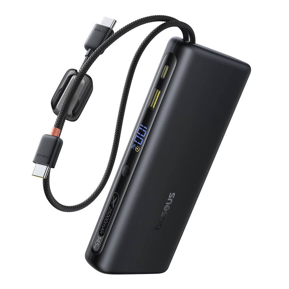 Externe batterij Baseus EnerFill FC41, 25000mAh, 145W, QC + PD, 1 x USB-A - 3 x USB-C, Zwart E0028H03