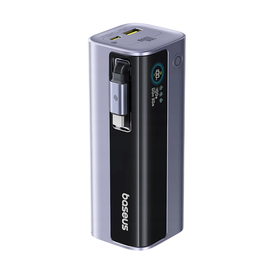 Baseus EnerGeek GR11 External Battery, 10000mAh, 100W, QC + PD, 1 x USB-A - 2 x USB-C, Gray E0027A01