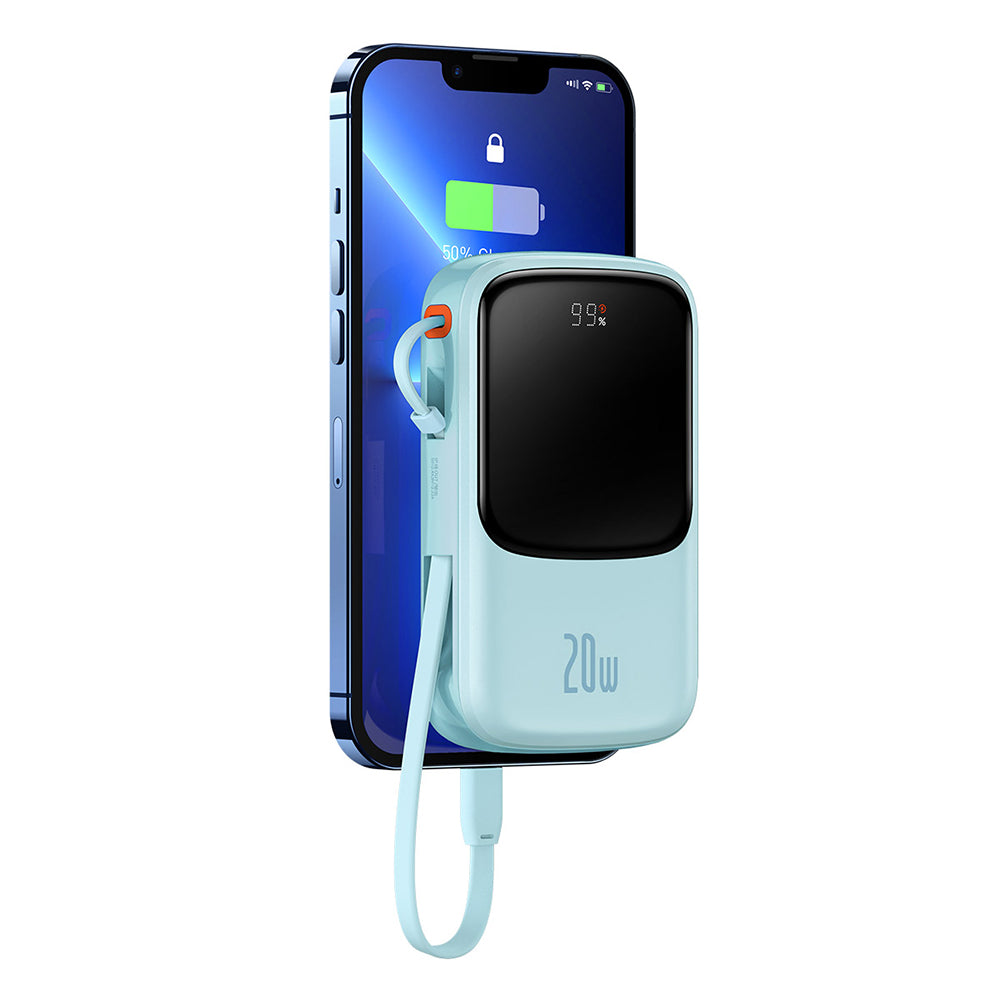 Externe Batterij Baseus Qpow Pro, 20000mAh, 20W, QC + PD, 1 x Lightning - 1 x USB-A - 1 x USB-C, Blauw PPQD030003