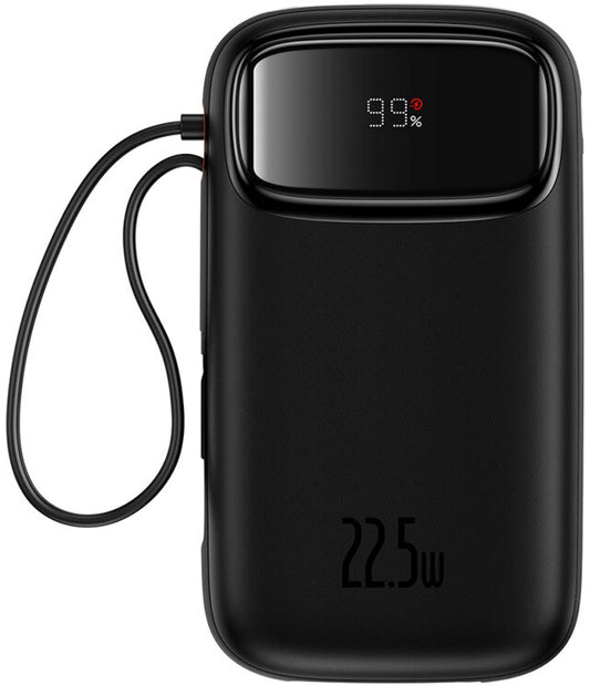 Externe Batterij Baseus Qpow2, 10000mAh, 22.5W, QC + PD, 1 x Lightning - 1 x USB-A - 2 x USB-C, Zwart P10055003113-00