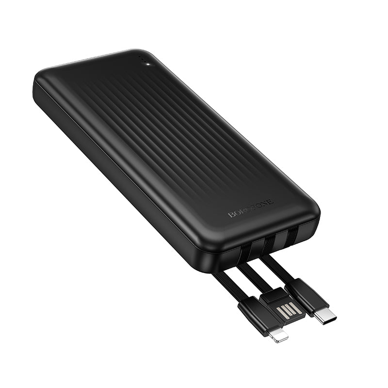 Externe Batterij Borofone BJ79 Clever, 10000mAh, 10W, 1 x Lightning - 1 x USB-A - 1 x USB-C, Zwart