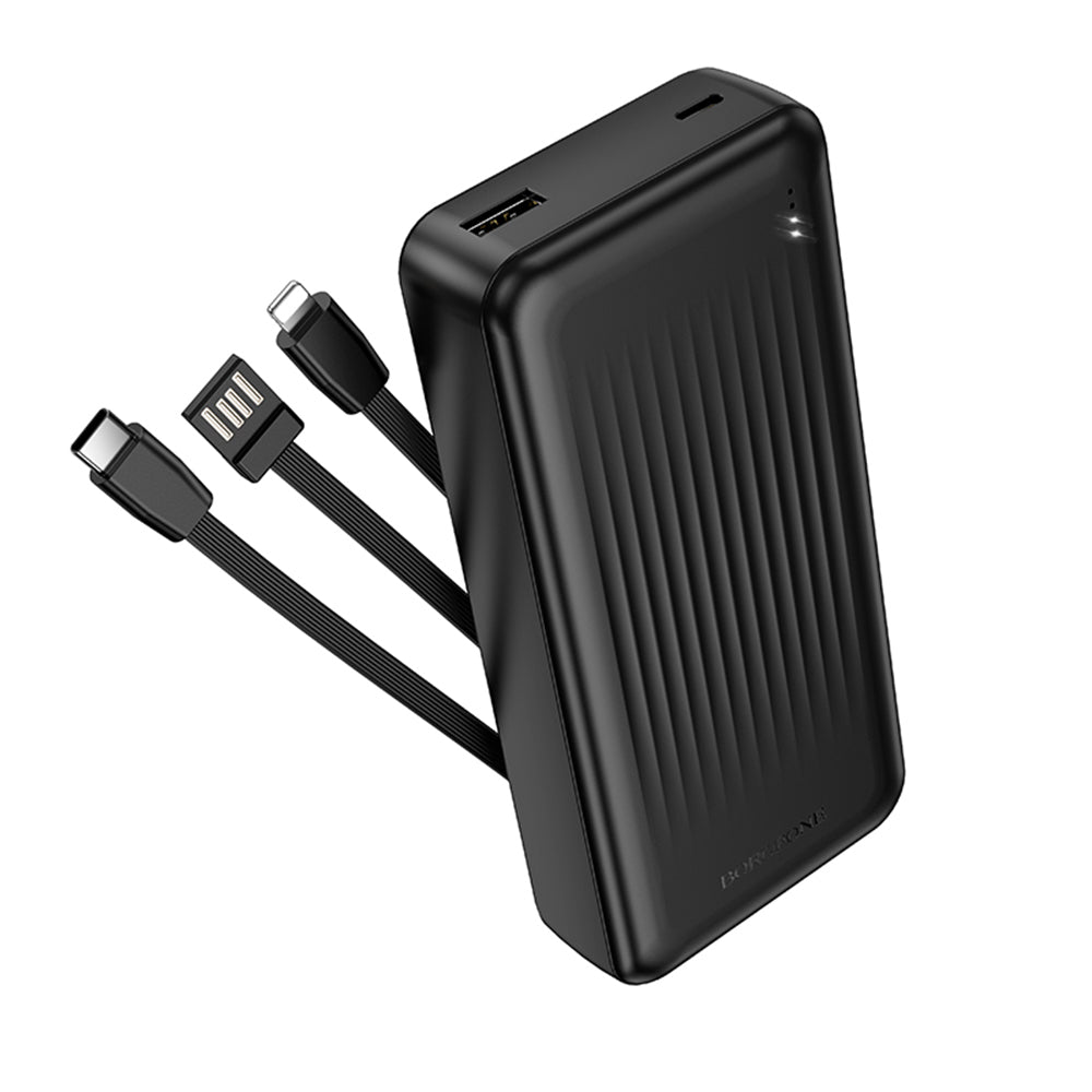 Externe Batterij Borofone BJ79 Clever, 20000mAh, 10W, 1 x Lightning - 1 x USB-A - 1 x USB-C, Zwart