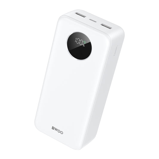 Externe Batterij BWOO BO-P64, 30000mAh, 22.5W, QC + PD, 1 x USB-C - 2 x USB-A, Wit