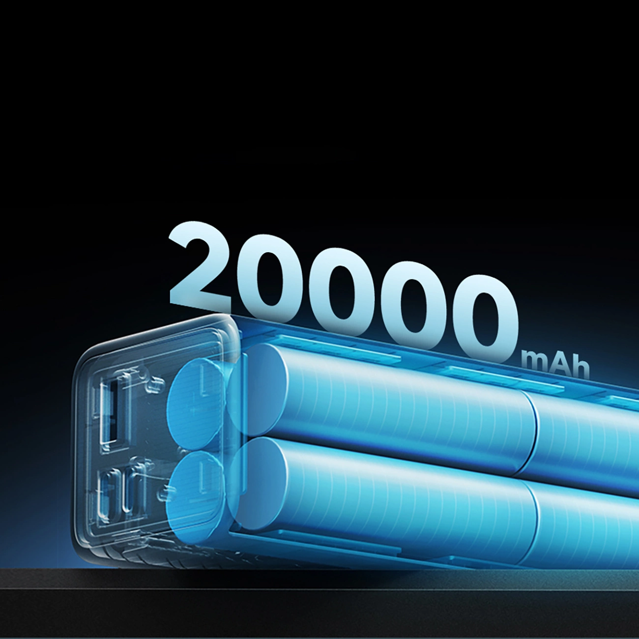 Cuktech External Battery, 20000mAh, 100W, QC + PD, 1 x USB-A - 2 x USB-C, Gray CUKP200XGLGR