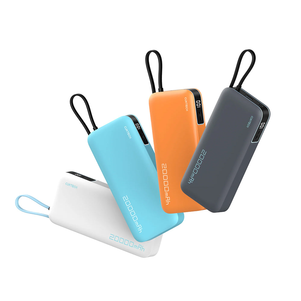 Externe batterij Cuktech LPB200N, 20000mAh, 45W, QC + PD, 1 x USB-A - 2 x USB-C, Wit CUKP200NGLLG