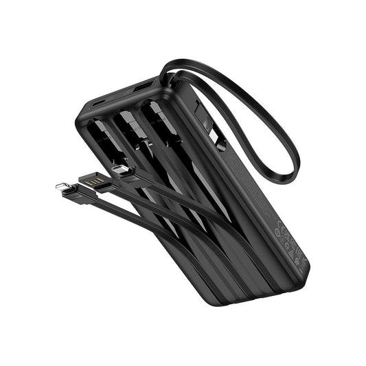 Externe batterij HOCO J146, 10000mAh, 10W, 1 x Lightning - 1 x microUSB - 1 x USB-A - 1 x USB-C, Zwart