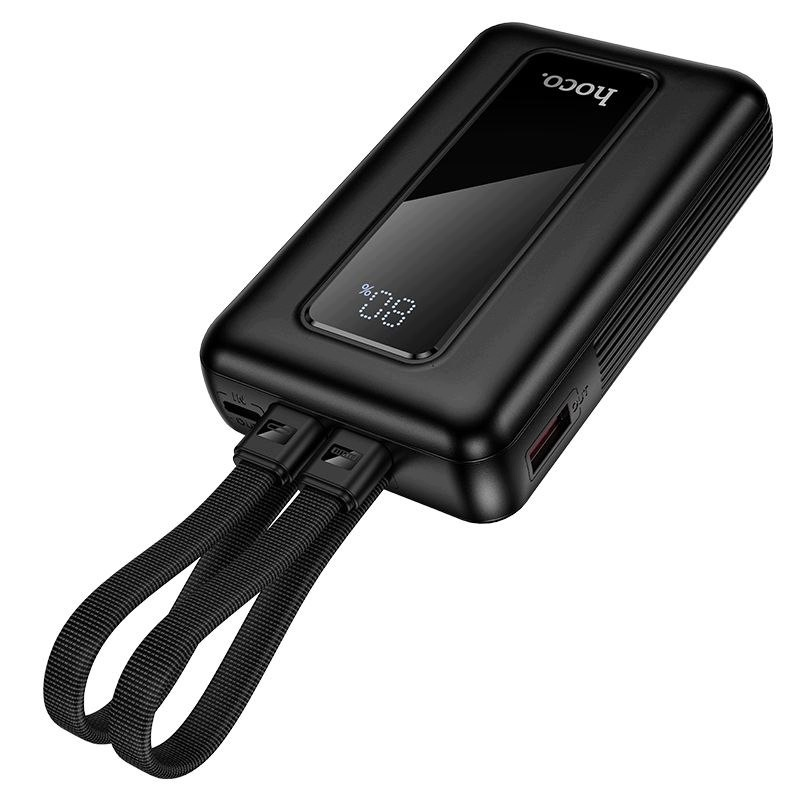 Externe batterij HOCO J162, 10000mAh, 22.5W, QC + PD, 1 x Lightning - 1 x USB-A - 2 x USB-C, Zwart