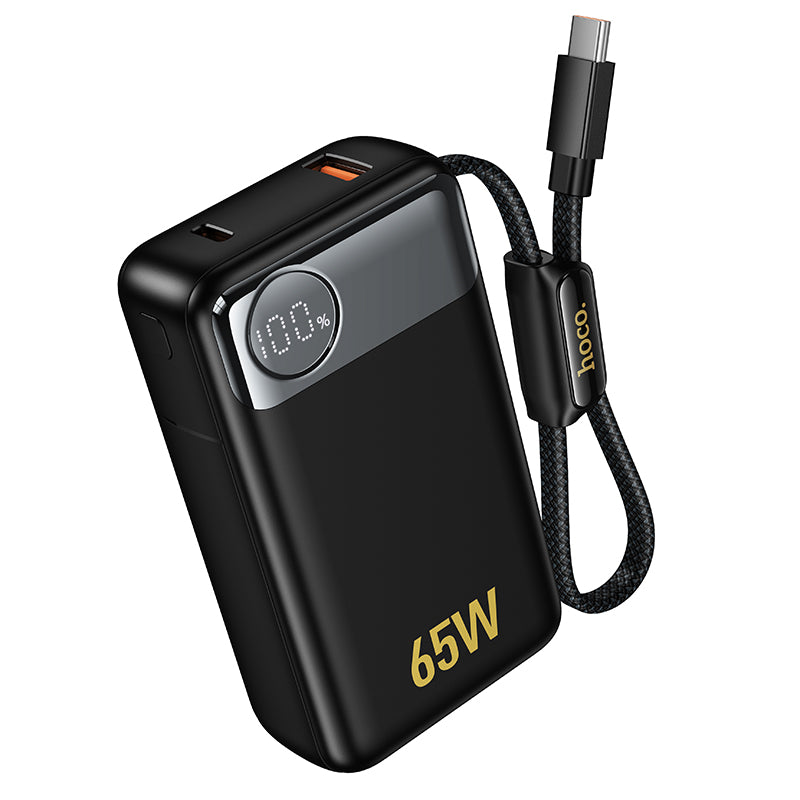 Externe batterij HOCO Q53, 12000mAh, 65W, QC + PD, 1 x USB-A - 2 x USB-C, Zwart