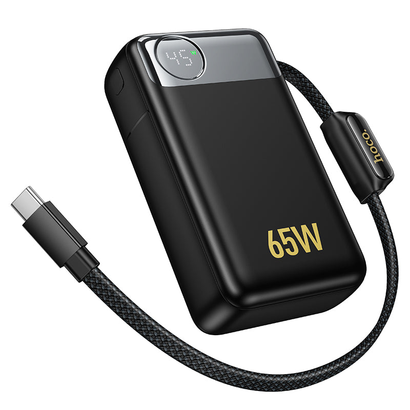 Externe batterij HOCO Q53, 12000mAh, 65W, QC + PD, 1 x USB-A - 2 x USB-C, Zwart