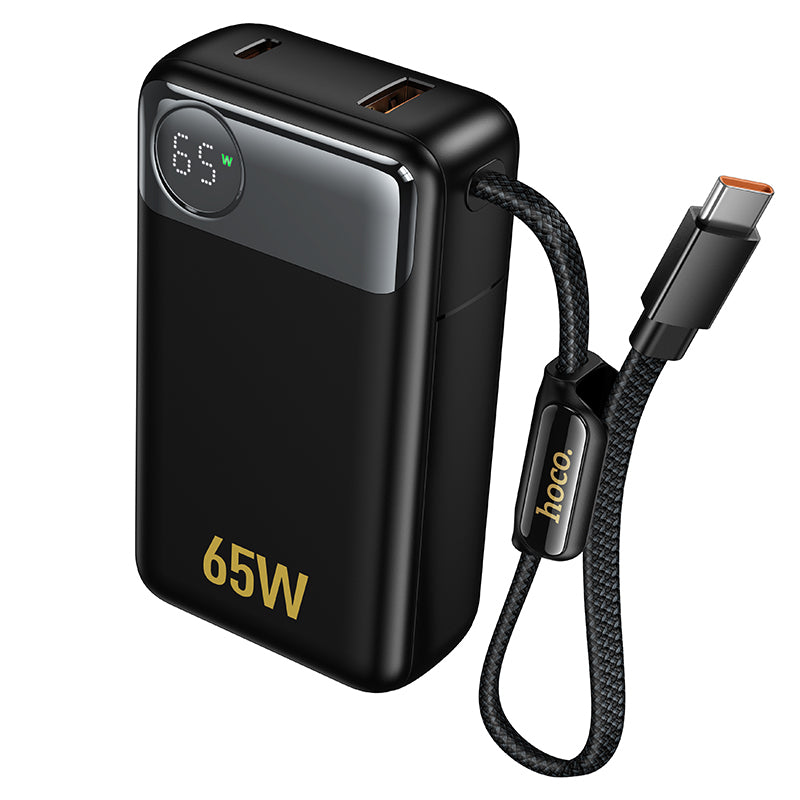 Externe batterij HOCO Q53, 12000mAh, 65W, QC + PD, 1 x USB-A - 2 x USB-C, Zwart