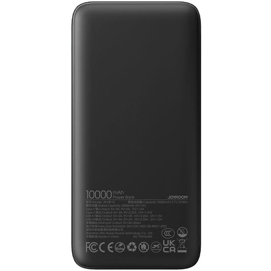 Externe batterij Joyroom JR-PBF15, 10000mAh, 22,5W, QC + PD, 1 x USB-C - 2 x USB-A, Zwart