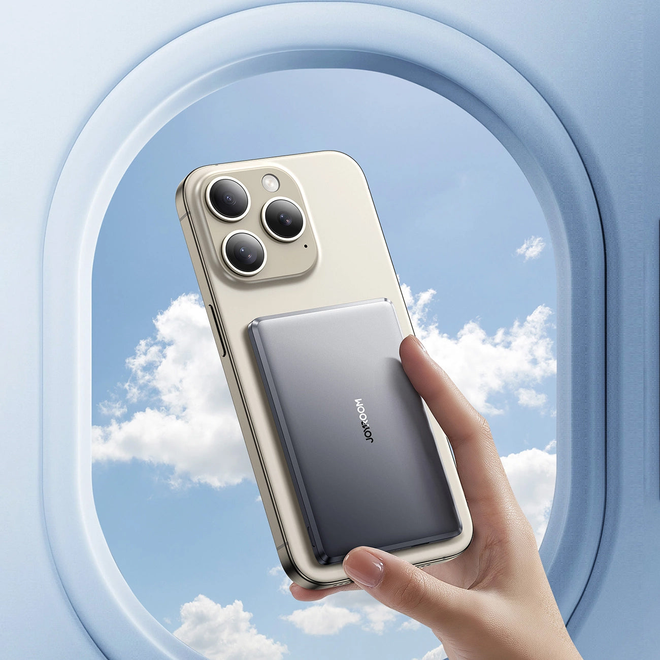 Externe Draadloze Batterij Joyroom JR-PBM08, 5000mAh, 20W, PD + FQI, 1 x QI - 1 x USB-C, Gri