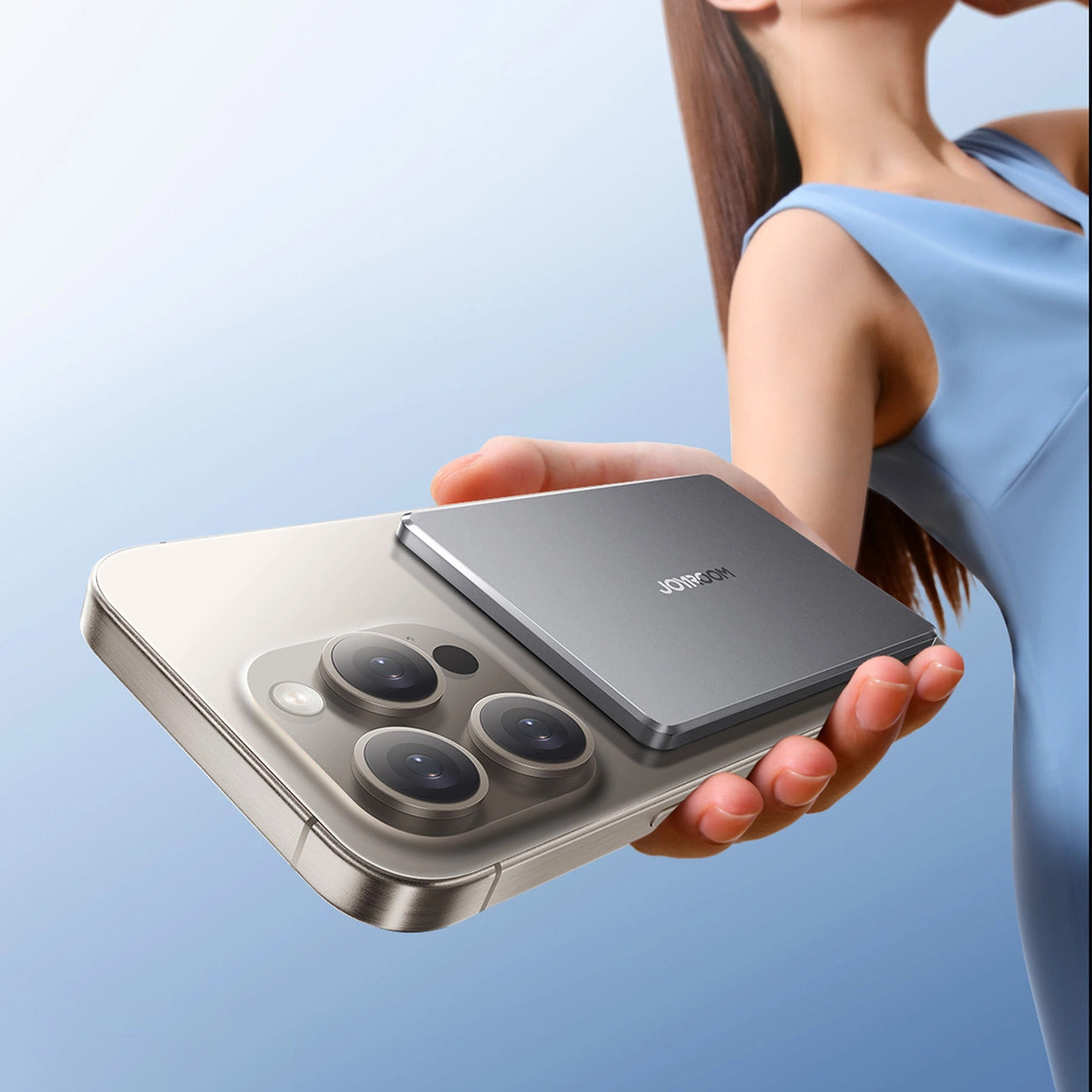 Externe Draadloze Batterij Joyroom JR-PBM08, 5000mAh, 20W, PD + FQI, 1 x QI - 1 x USB-C, Gri