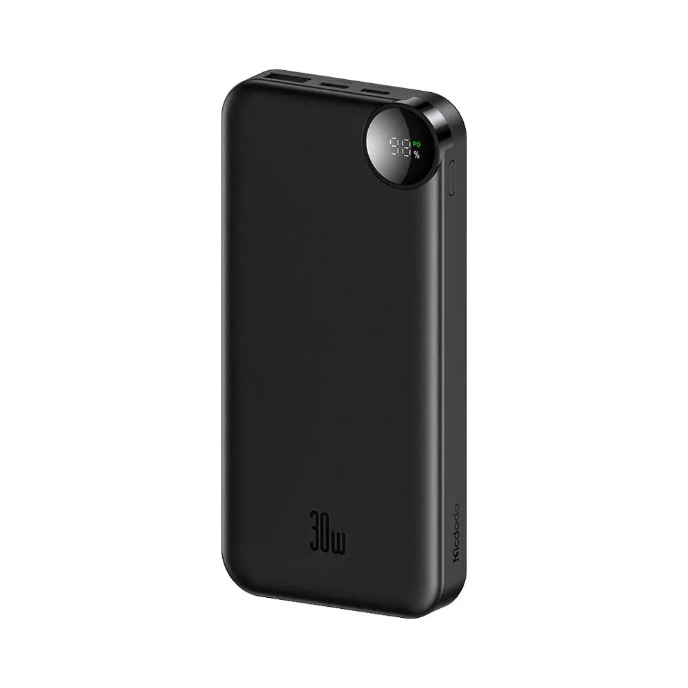 Externe Batterij McDodo MC-3850 Display, 10000mAh, 30W, QC + PD, 1 x USB-A - 2 x USB-C, Zwart