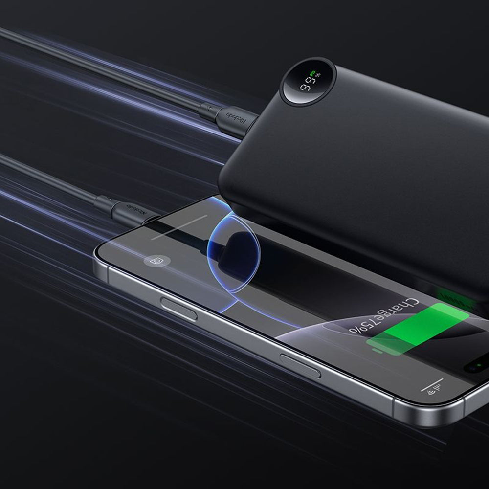 Externe Batterij McDodo MC-3850 Display, 10000mAh, 30W, QC + PD, 1 x USB-A - 2 x USB-C, Zwart