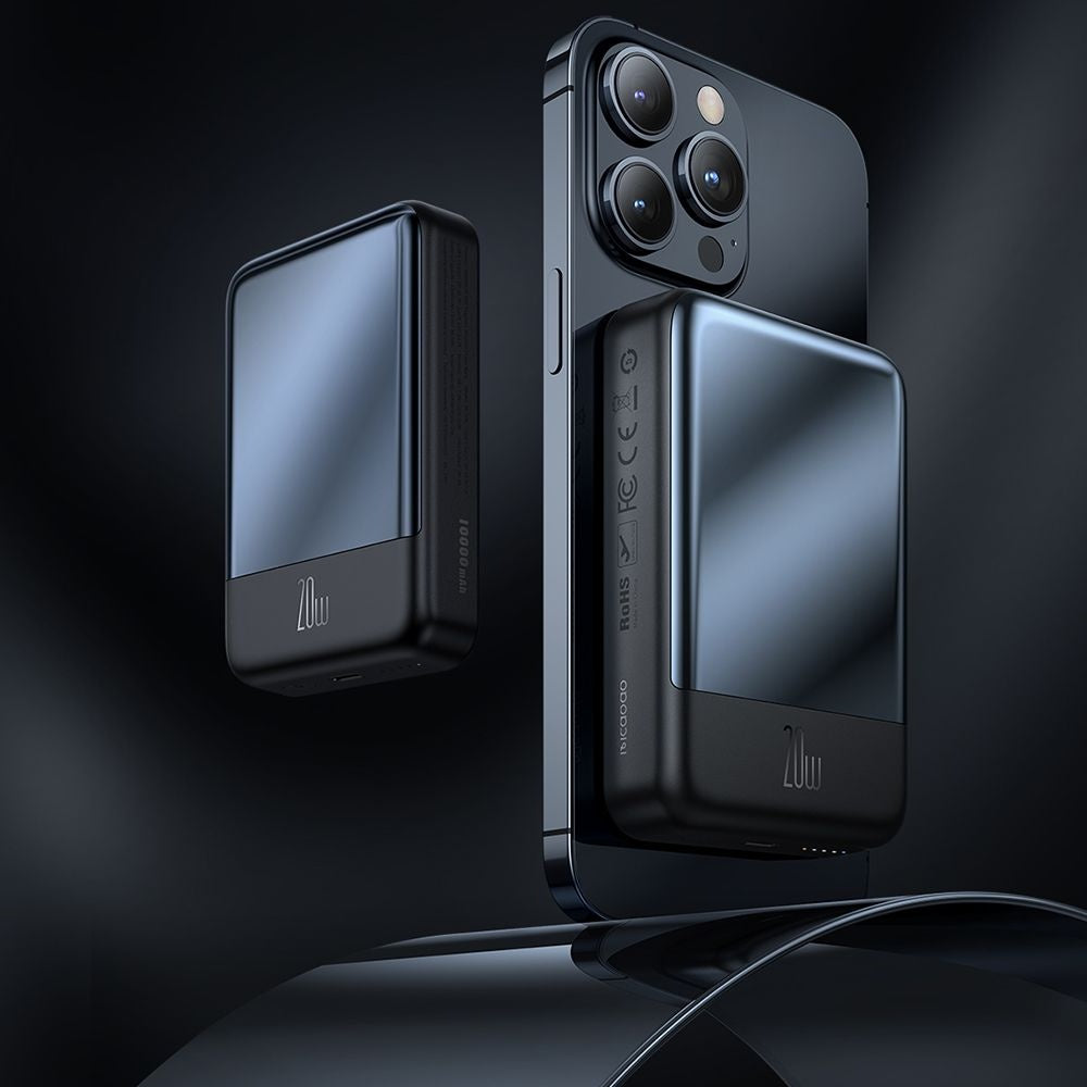 Draadloze Externe Batterij McDodo MC-4261 Ambilight, 10000mAh, 20W, PD + FQI, 1 x QI - 1 x USB-C, Zwart