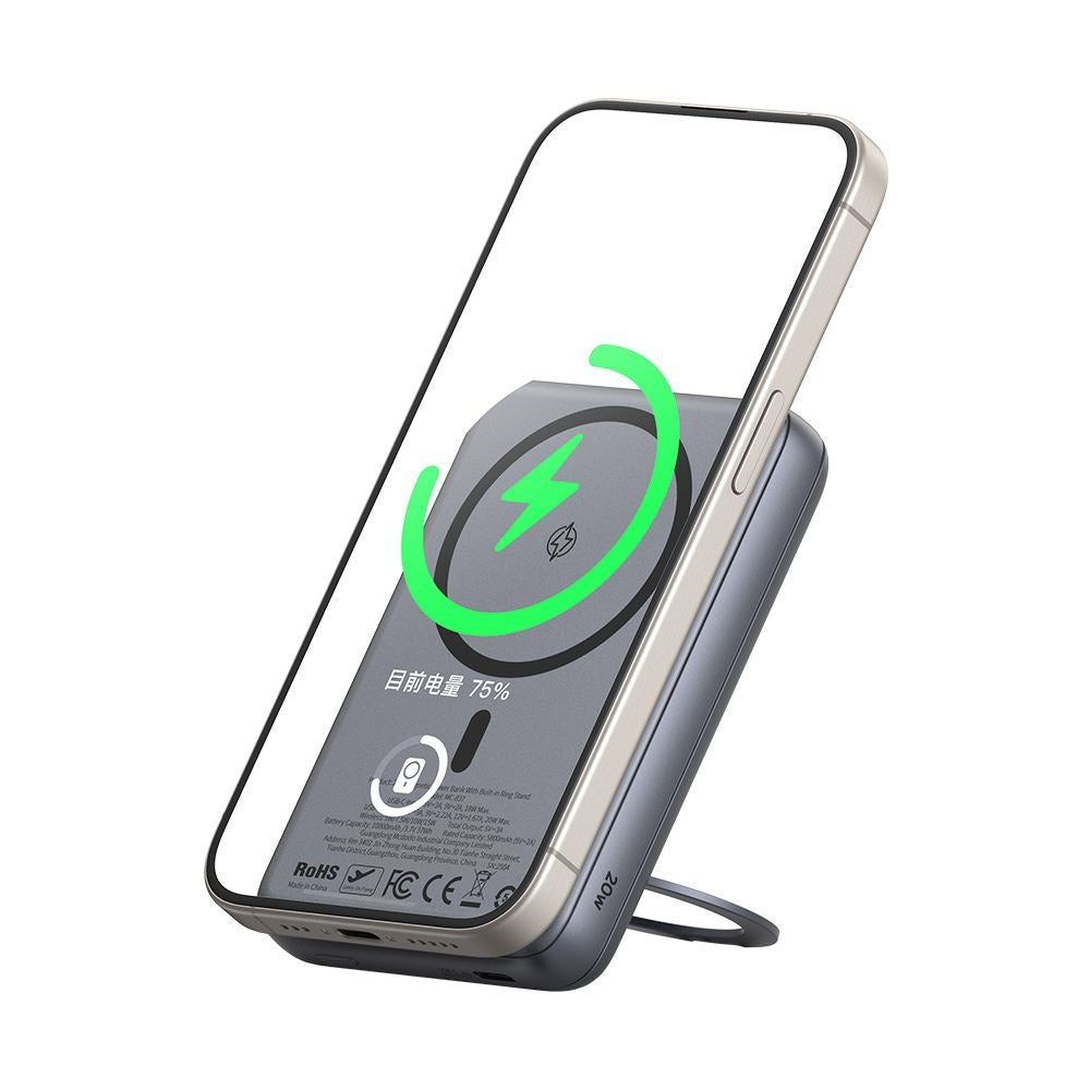 Draadloze Externe Batterij McDodo MC-8371 Meta, 10000mAh, 20W, PD + FQI, 1 x QI - 1 x USB-C, Gri