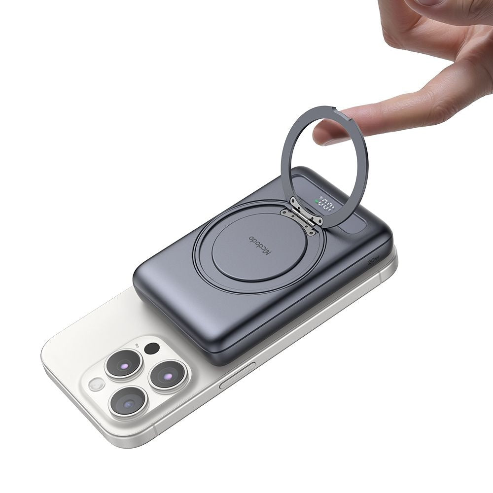 Draadloze Externe Batterij McDodo MC-8371 Meta, 10000mAh, 20W, PD + FQI, 1 x QI - 1 x USB-C, Gri