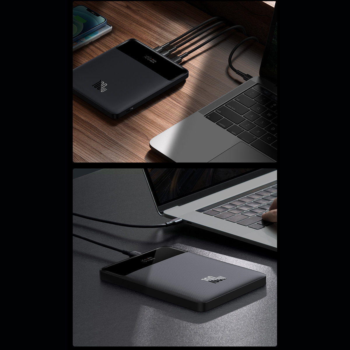 Externe Batterij Baseus Blade Ultrathin, 20000mAh, 100W, QC + PD, 2 x USB-A - 2 x USB-C, Zwart PPBL000201