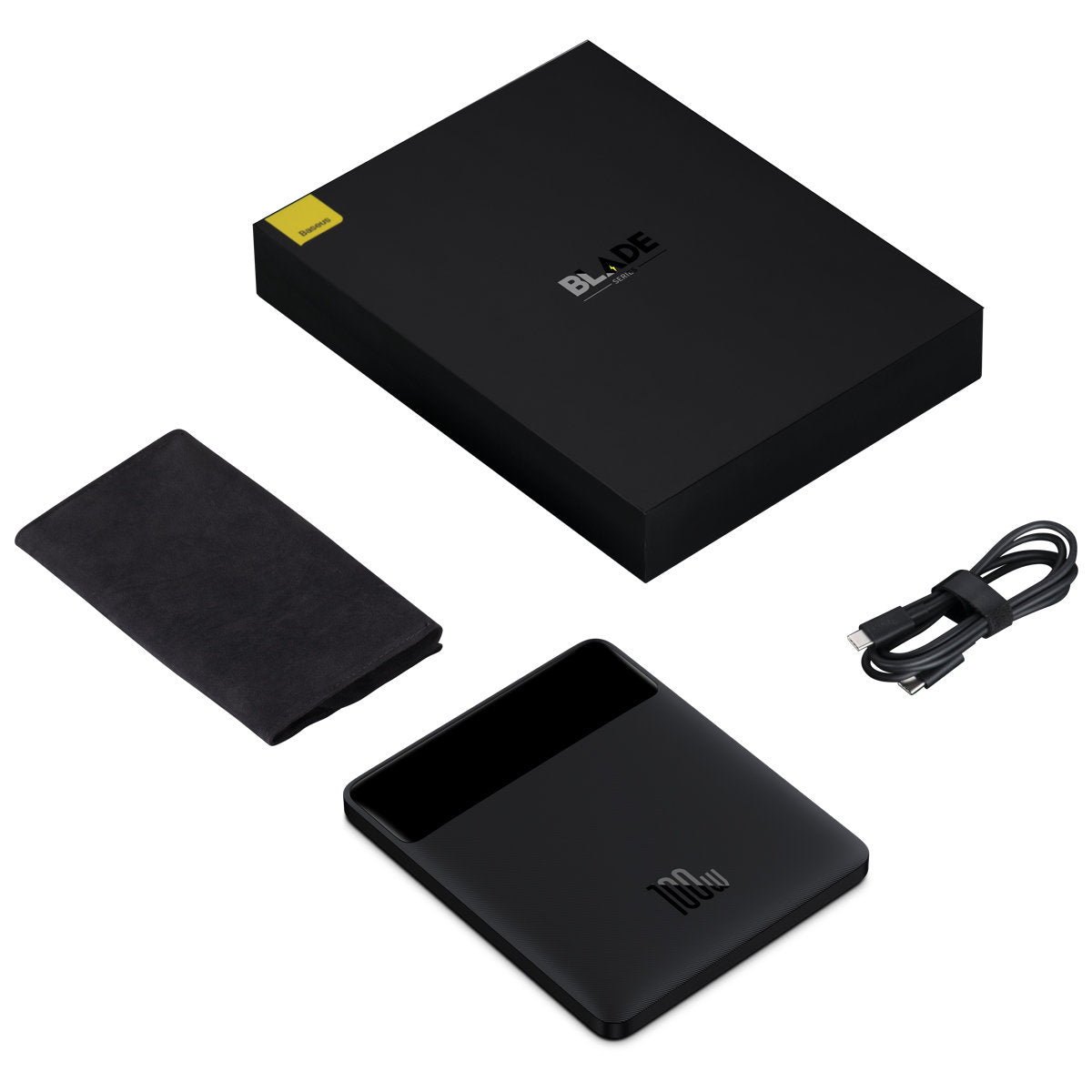 Externe Batterij Baseus Blade Ultrathin, 20000mAh, 100W, QC + PD, 2 x USB-A - 2 x USB-C, Zwart PPBL000201