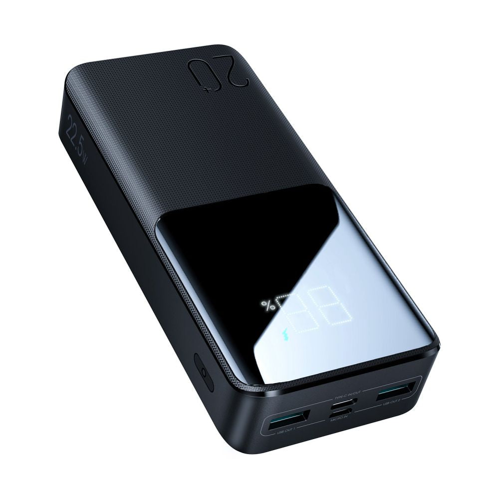 Externe batterij Joyroom, 20000mAh, 22.5W, QC + PD, 1 x USB-C - 2 x USB-A, Zwart JR-QP192