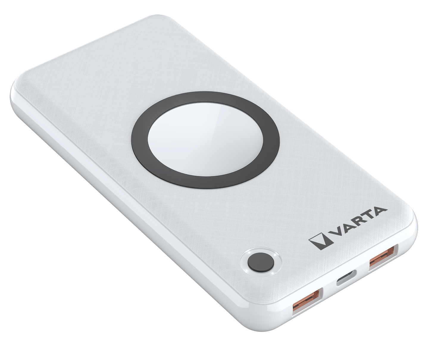 Draadloze Externe Batterij Varta Energy, 10000mAh, 18W, QC + PD + FQI, 1 x QI - 1 x USB-C - 2 x USB-A, Wit