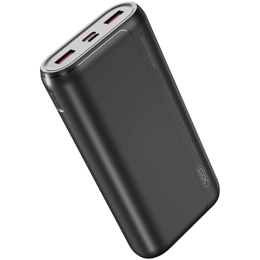 Externe Batterij XO Design PR127, 20000mAh, 22.5W, QC + PD, 1 x USB-C - 2 x USB-A, Zwart