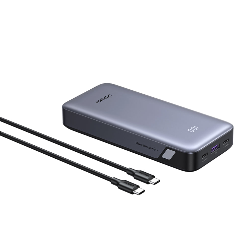Externe batterij UGREEN Nexode PB532 (55989B), 20000mAh, 30W, QC + PD, 1 x USB-A - 2 x USB-C, Grijs