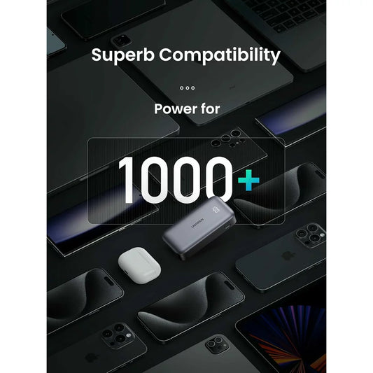 UGREEN PB502 Externe Batterij, 10000mAh, 30W, QC + PD, 1 x USB-A - 1 x USB-C, Grijs