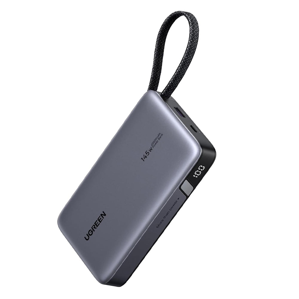 Externe Batterij UGREEN PB551 (55992B), 20000mAh, 145W, QC + PD, 1 x USB-A - 2 x USB-C, Gri