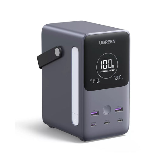 Externe Batterij UGREEN PB770, 48000mAh, 300W, QC + PD, 2 x USB-A - 3 x USB-C, Gri