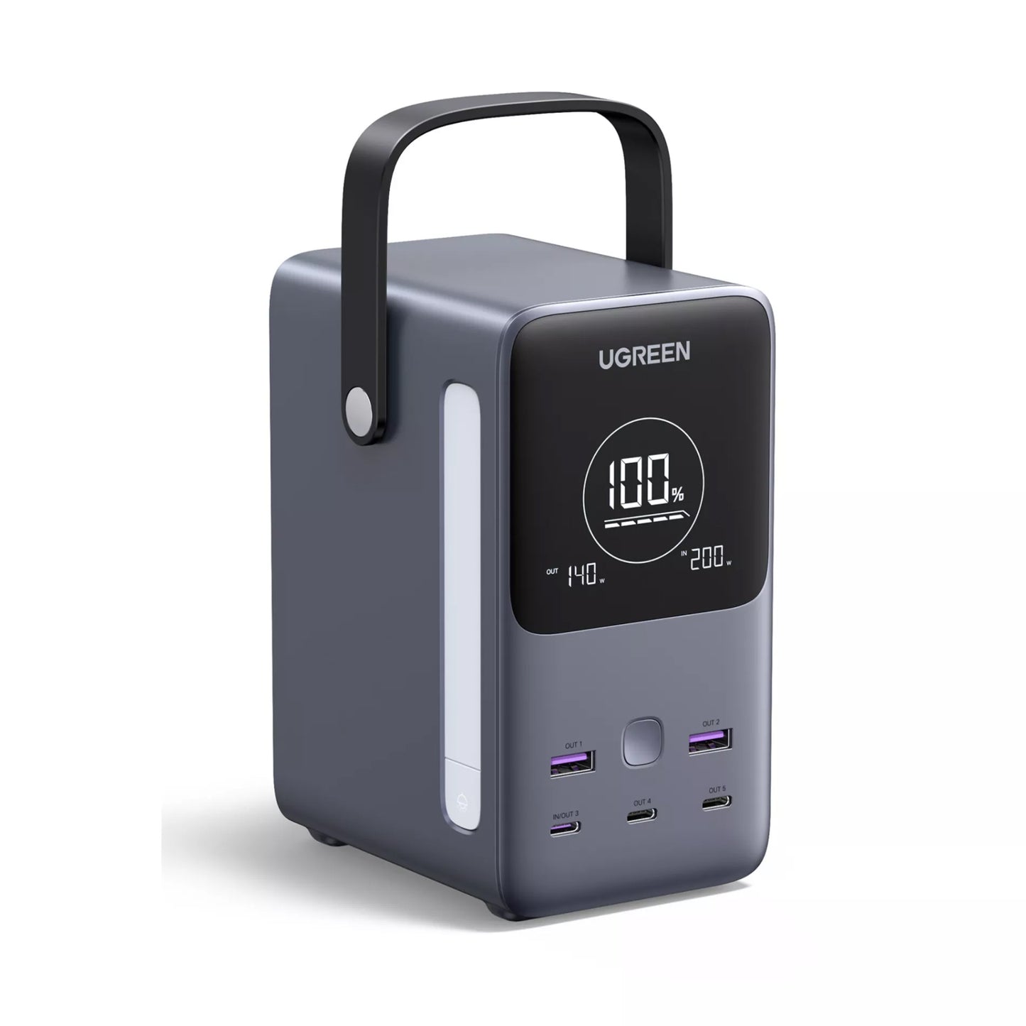 Externe Batterij UGREEN PB770, 48000mAh, 300W, QC + PD, 2 x USB-A - 3 x USB-C, Gri
