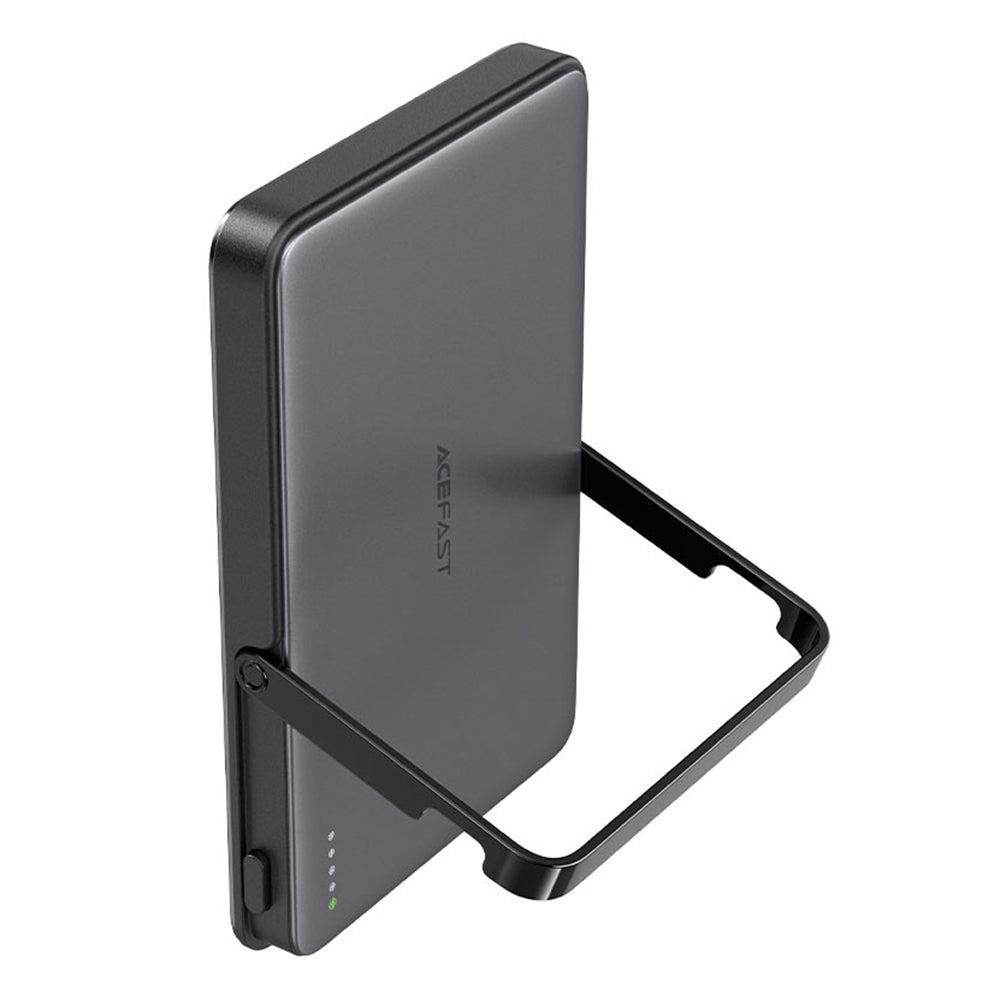 Draadloze Externe Batterij Acefast M16, 5000mAh, 18W, PD + FQI, 1 x QI - 1 x USB-C, Zwart