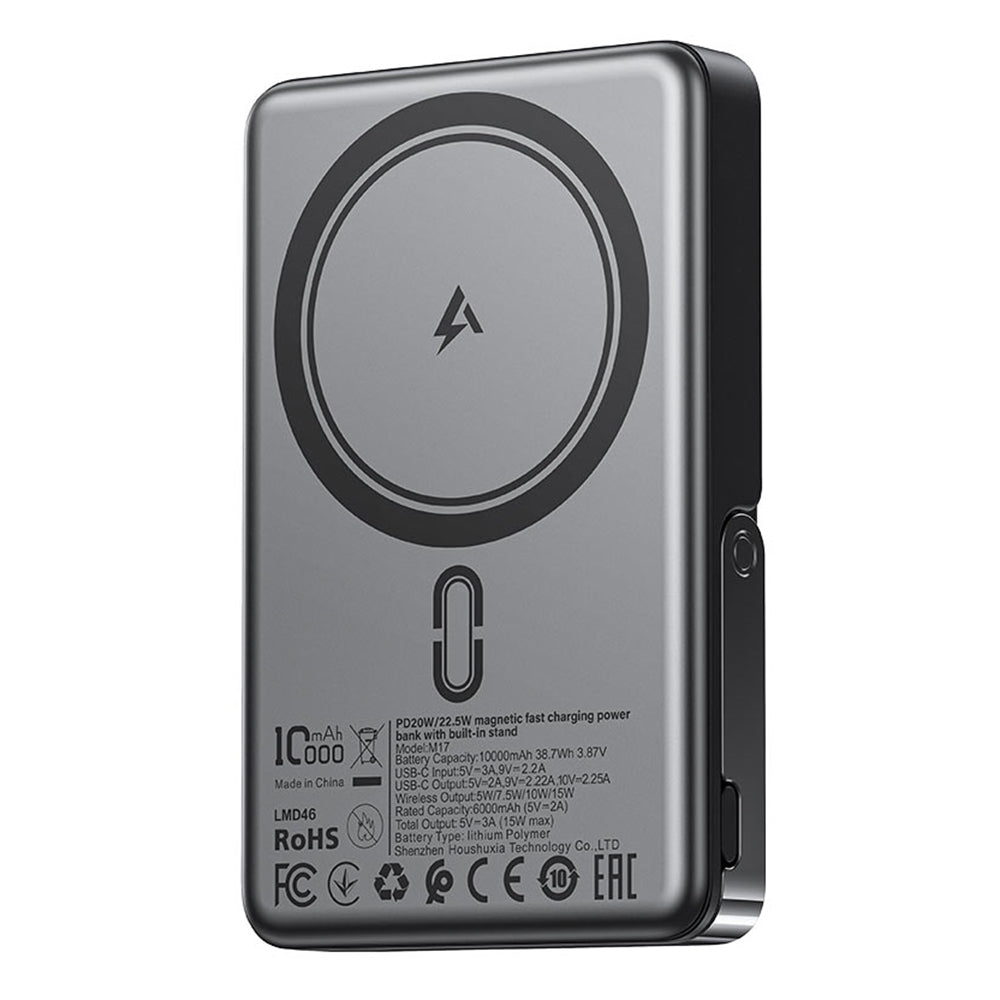 Draadloze Externe Batterij Acefast M17, 10000mAh, 22.5W, PD + FQI, 1 x QI - 1 x USB-C, Zwart