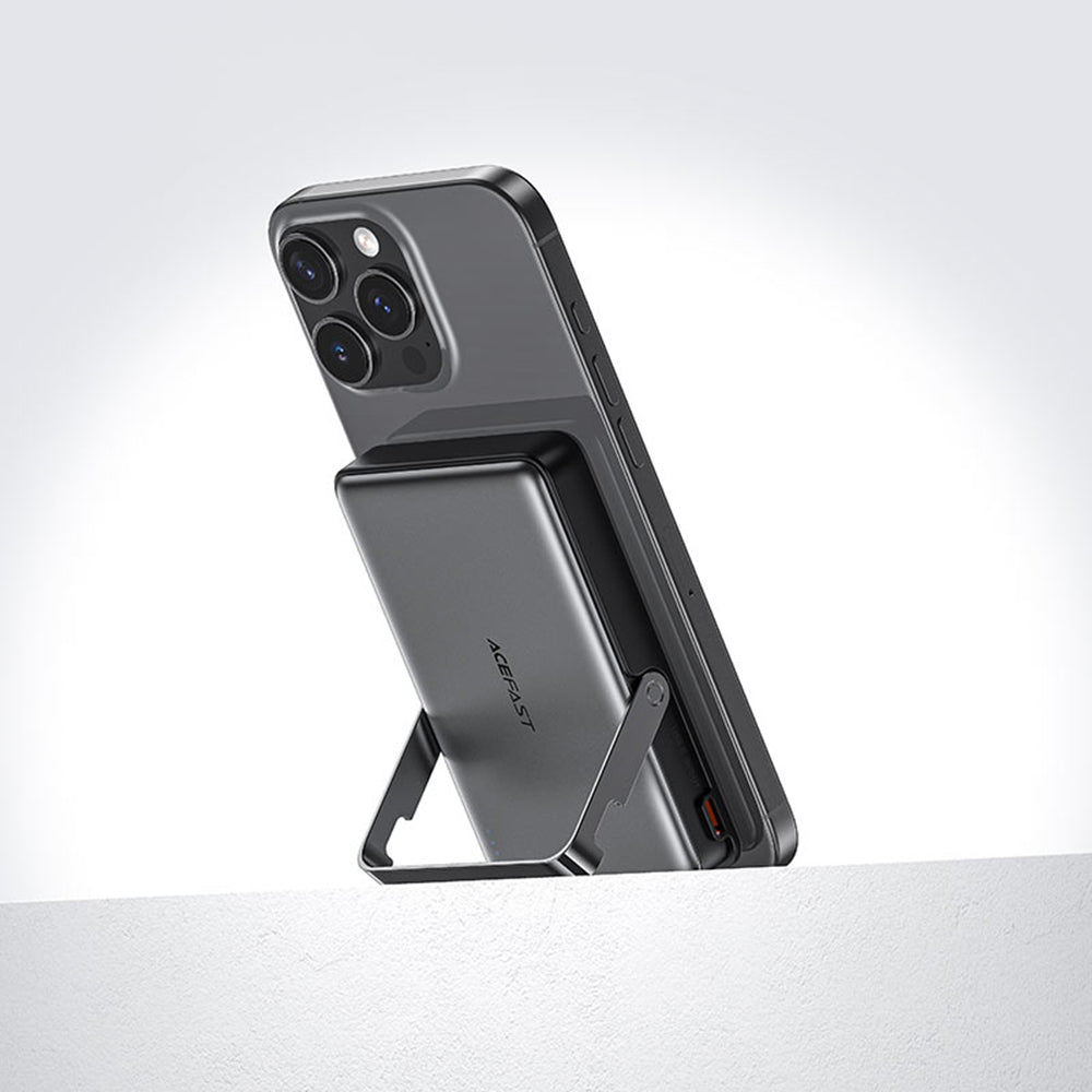Draadloze Externe Batterij Acefast M17, 10000mAh, 22.5W, PD + FQI, 1 x QI - 1 x USB-C, Zwart