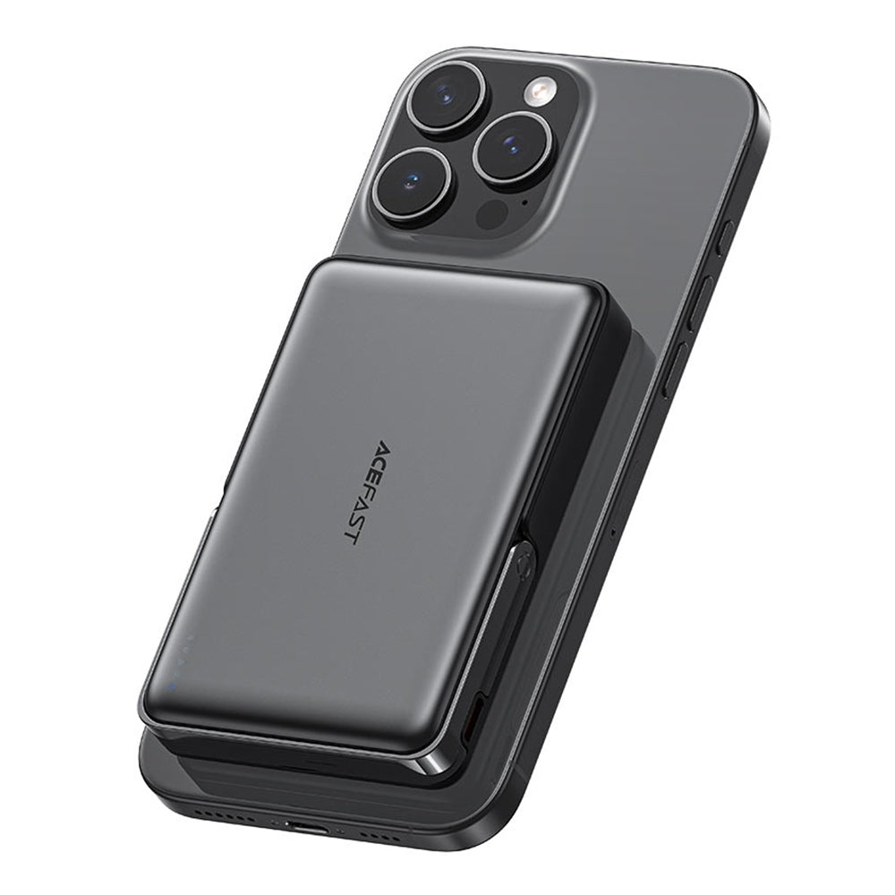 Draadloze Externe Batterij Acefast M17, 10000mAh, 22.5W, PD + FQI, 1 x QI - 1 x USB-C, Zwart