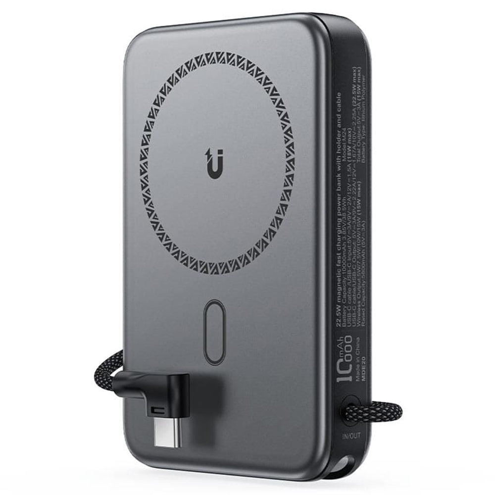 Draadloze Externe Batterij Acefast M24, 10000mAh, 22.5W, PD + FQI, 1 x QI - 2 x USB-C, Gri