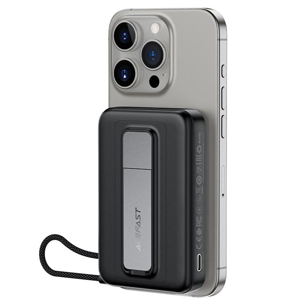 Draadloze Externe Batterij Acefast M24, 10000mAh, 22.5W, PD + FQI, 1 x QI - 2 x USB-C, Gri