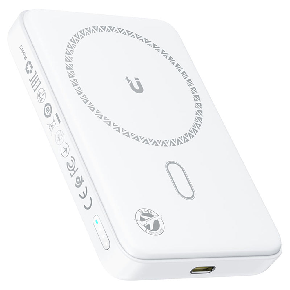 Draadloze Externe Batterij Acefast M26, 10000mAh, 20W, PD + FQI, 1 x QI - 1 x USB-C, Wit