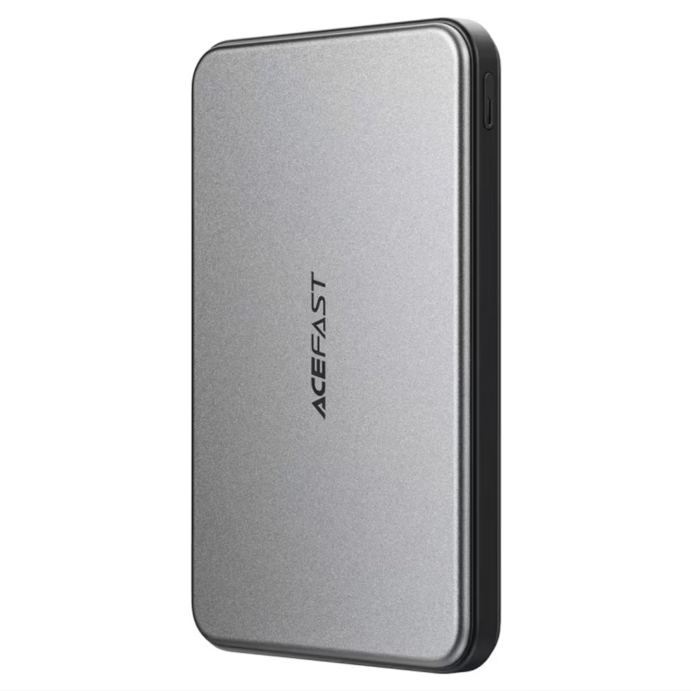 Draadloze Externe Batterij Acefast M30, 5000mAh, 20W, PD + FQI, 1 x QI - 2 x USB-C, Zwart