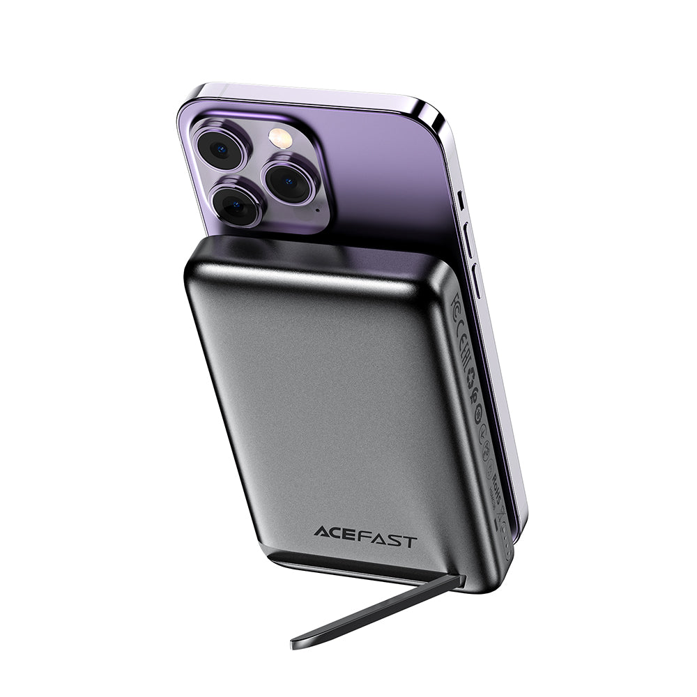 Draadloze Externe Batterij Acefast M6, 10000mAh, 20W, PD + FQI, 1 x QI - 1 x USB-C, Zwart