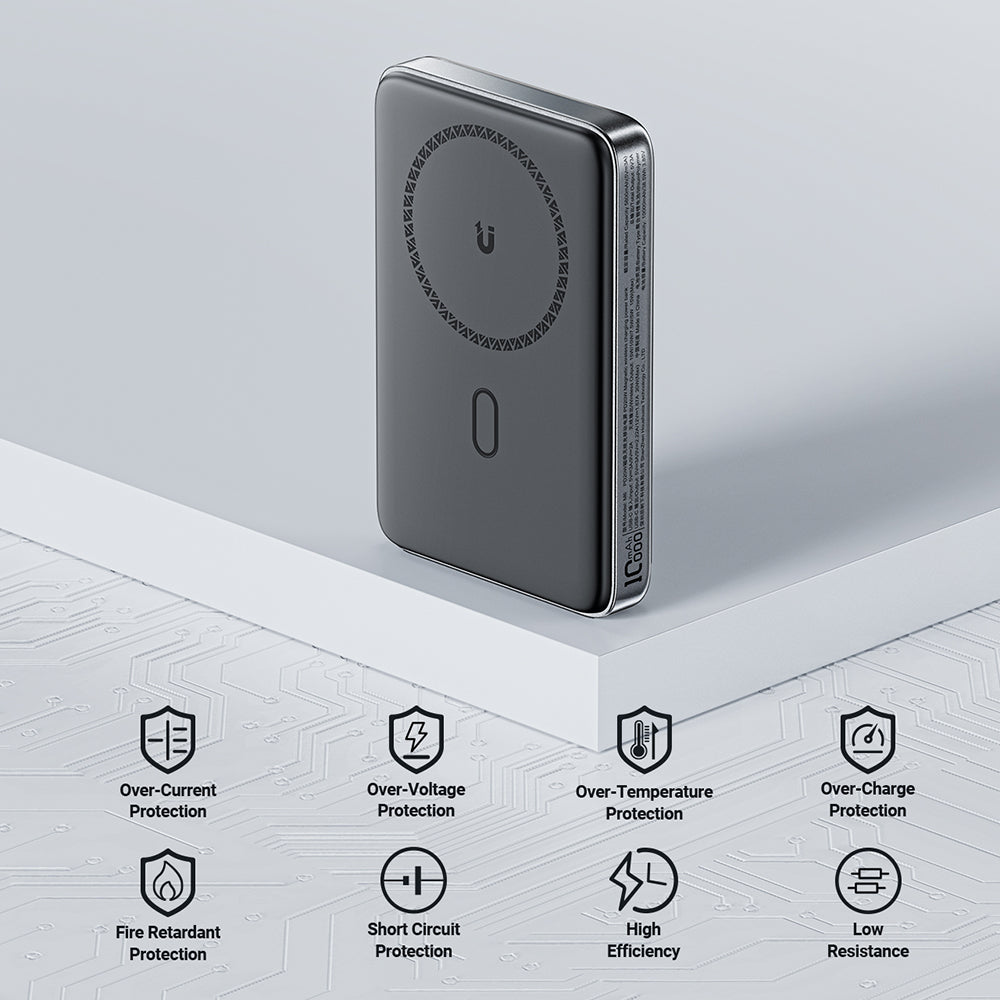Draadloze Externe Batterij Acefast M6, 10000mAh, 20W, PD + FQI, 1 x QI - 1 x USB-C, Zwart