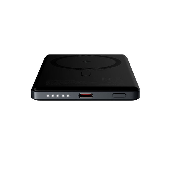 Draadloze Externe Batterij Allity. APB-300, 5000mAh, 20W, PD + FQI, 1 x QI - 1 x USB-C, Gri
