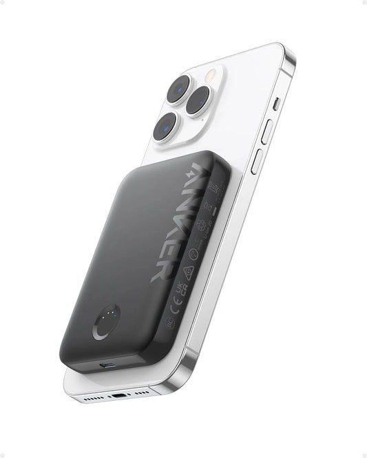 Anker 321 MagGo Draadloze Externe Batterij, 5000mAh, 7.5W, 1 x IQ, Zwart A1616G11