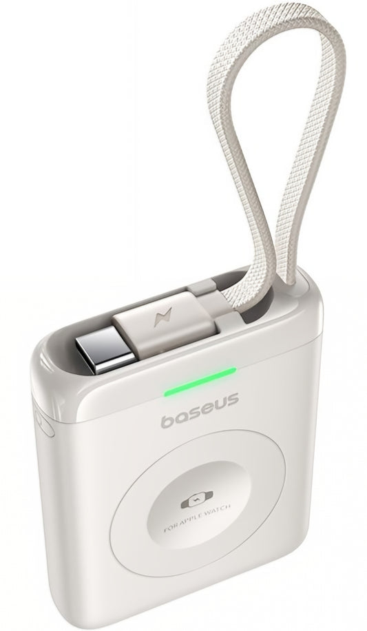 Baseus EnerFill FW11 Wireless External Battery for Apple Watch Series, 1640mAh, 5W, 1 x QI, White E0205302