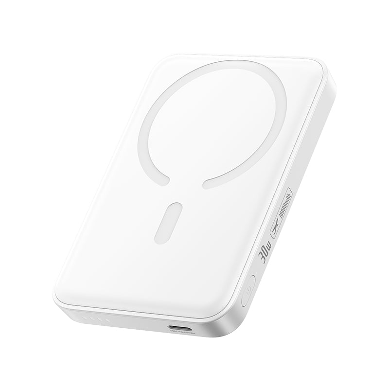 Draadloze Externe Batterij Baseus EnerFill FM11, 10000mAh, 30W, PD + FQI, 1 x QI - 1 x USB-C, Wit