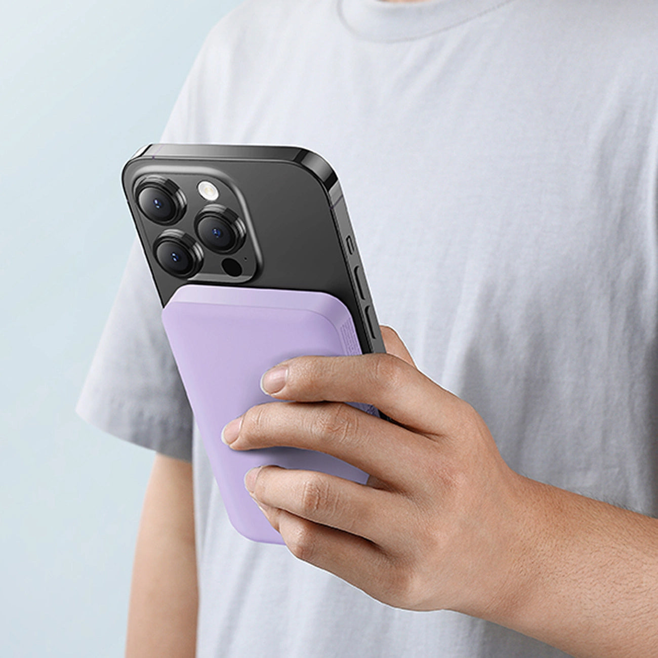 Externe Draadloze Batterij Baseus Magnetic Mini, 5000mAh, 20W, PD + FQI, 1 x QI - 1 x USB-C, Paars P10022107513