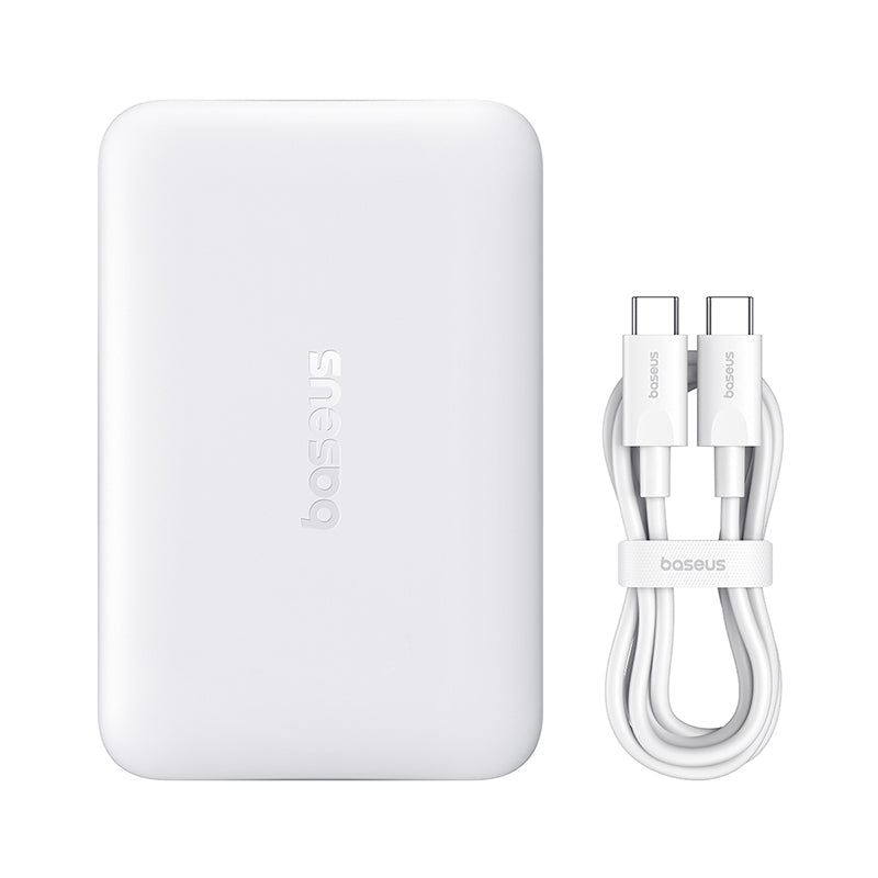 Draadloze Externe Batterij Baseus EnerFill FM11, 10000mAh, 30W, PD + FQI, 1 x QI - 1 x USB-C, Wit