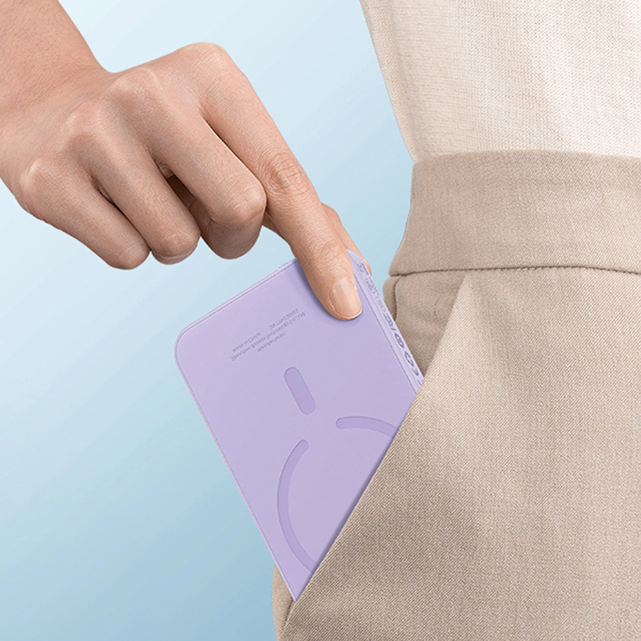 Externe Draadloze Batterij Baseus Magnetic Mini, 5000mAh, 20W, PD + FQI, 1 x QI - 1 x USB-C, Paars P10022107513